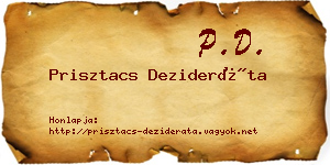 Prisztacs Dezideráta névjegykártya